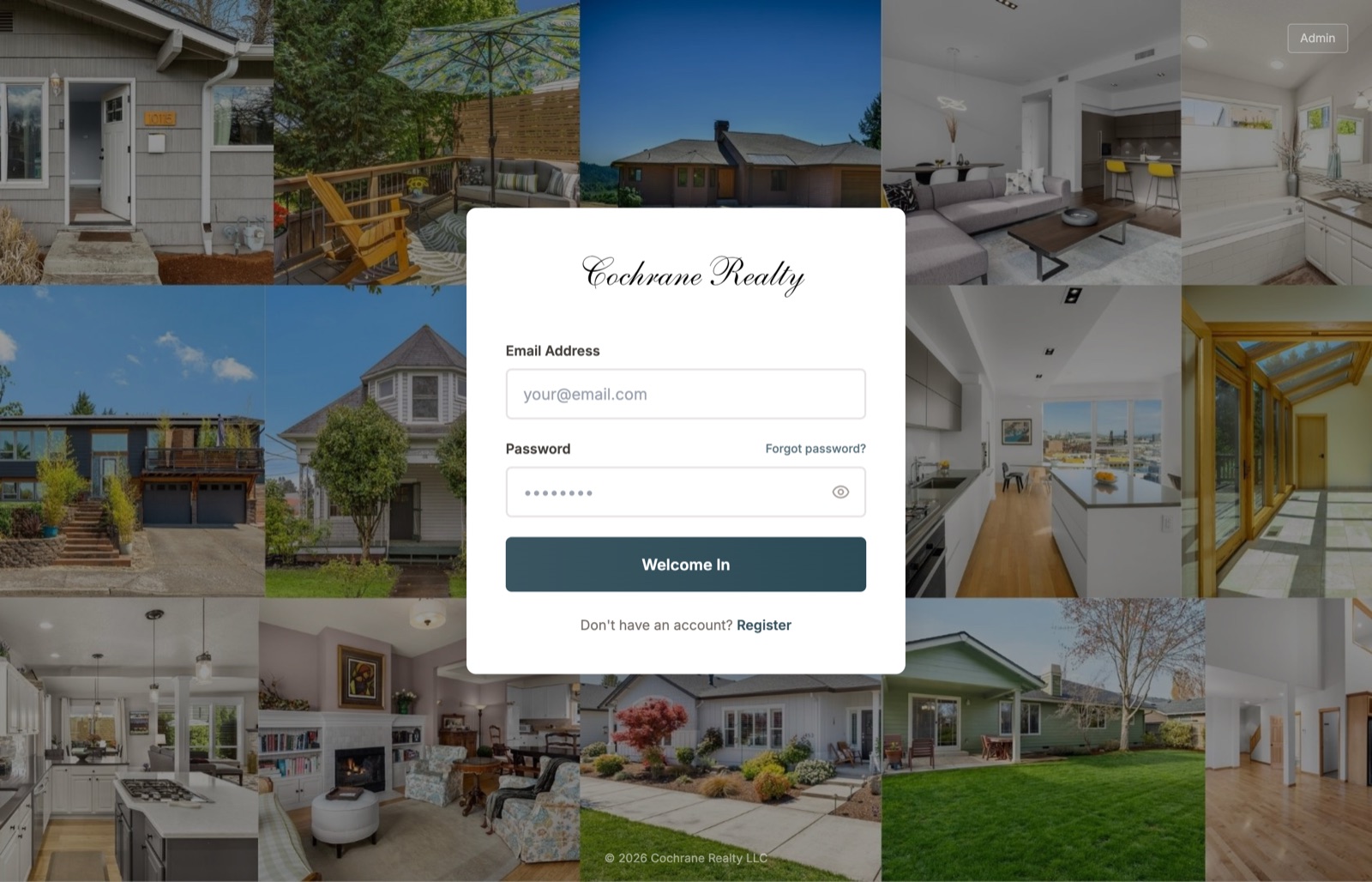 the client portal login our own property management clients use every day. built from scratch, branded ours.